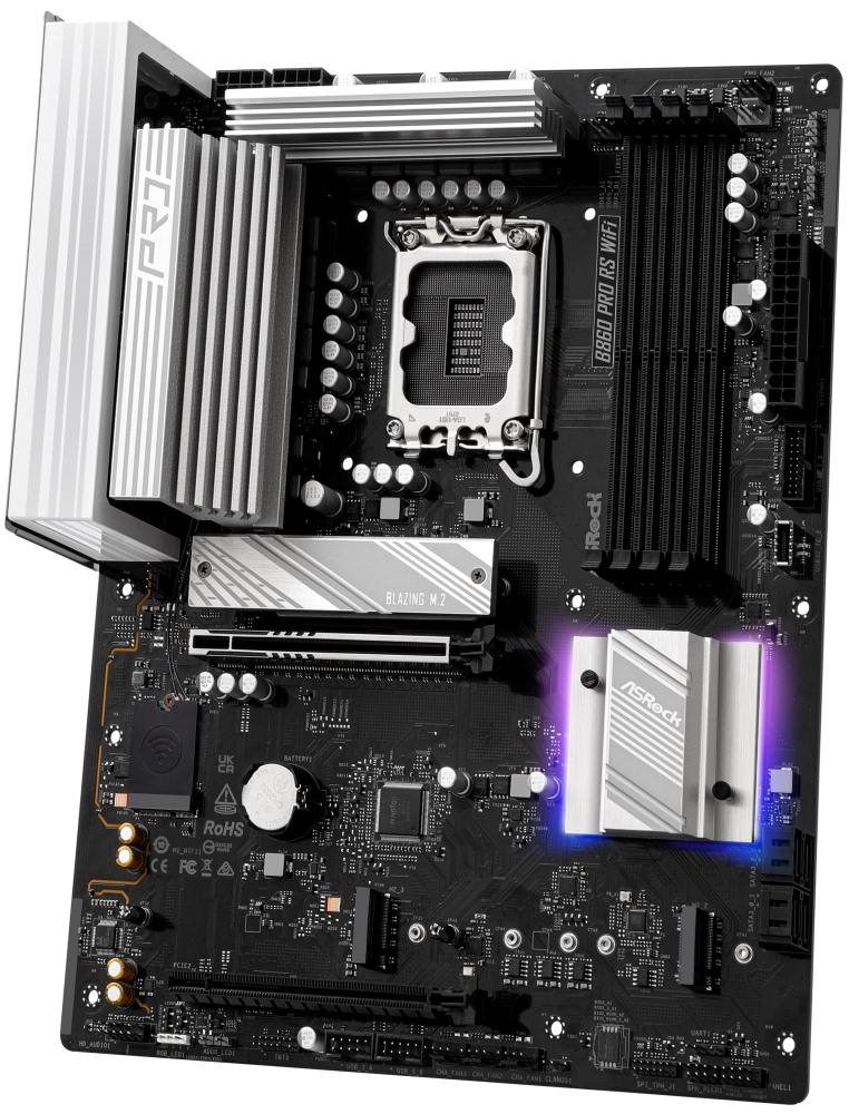 ASRock B860 Pro RS WiFi / Intel B860 / LGA1851 / 4x DDR5 / 3x M.2 / HDMI / DP / USB-C / WiFi / ATX